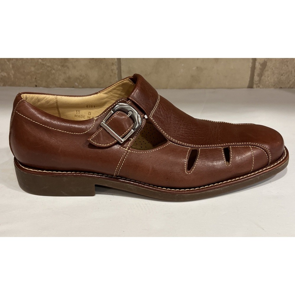 Sandro Moscoloni Vineyard Sandals Men Brown Leather Fisherman Shoes 8151 Size 11